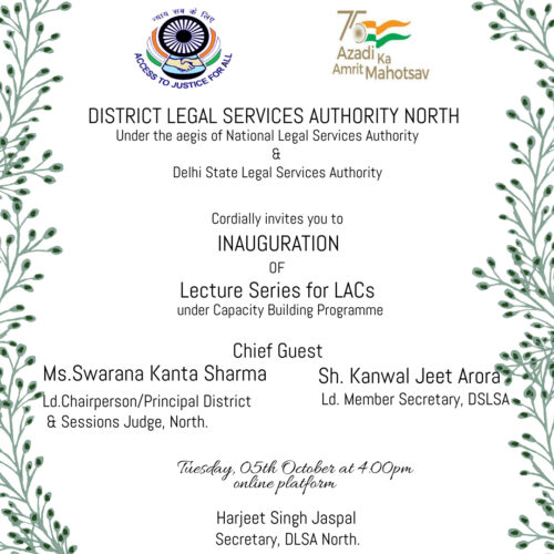 Lecture Series for LACs under its Capacity Building Programme