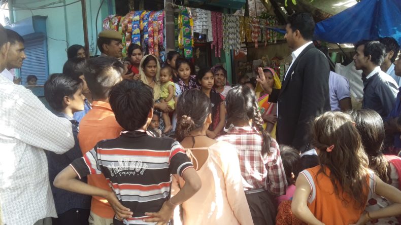 Legal Awareness programme on POCSO Act at Sonia Gandhi Camp, P.S. Naraina on 26.03.2018. Sh. Vipin Rathi, LAC/NDDLSA as a resource Person.