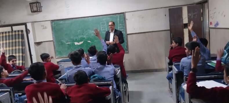 Under the project, “DISHA – Disseminating Information to Secure Wholesome Awareness among children: सजग एवं सुरक्षित बचपन की ओर”. An awareness programme was organised for the students of classes 6th to 12th on the topic of “ Good Touch Bad Touch, Virtual Touch Cyber Safety Cyber Crime, POCSO, Child Labour and  Road Safety