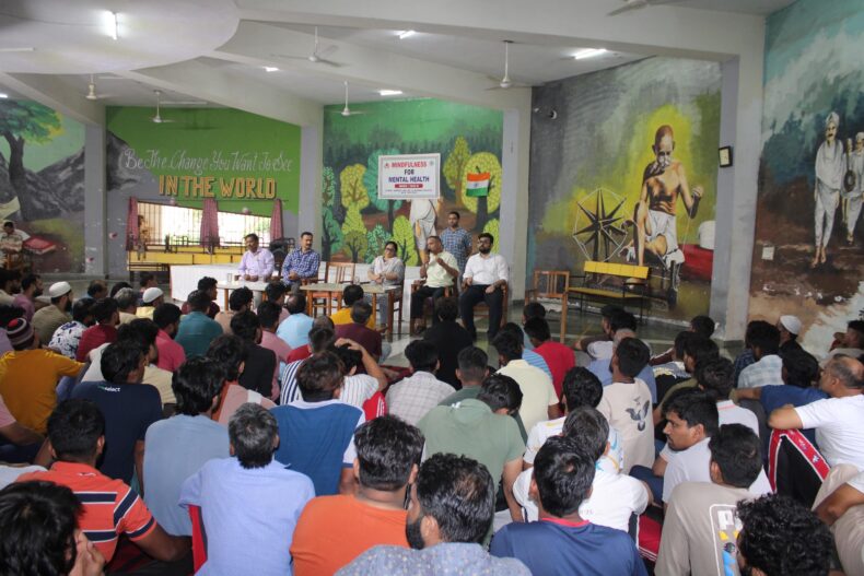 DLSA North-East has organised a awareness programme for jail inmates on the topic of “ Mindfulness for Mental Health and Meditation Camp” on 25/07/2025 at  Jail No. 12, Mandoli Jail.