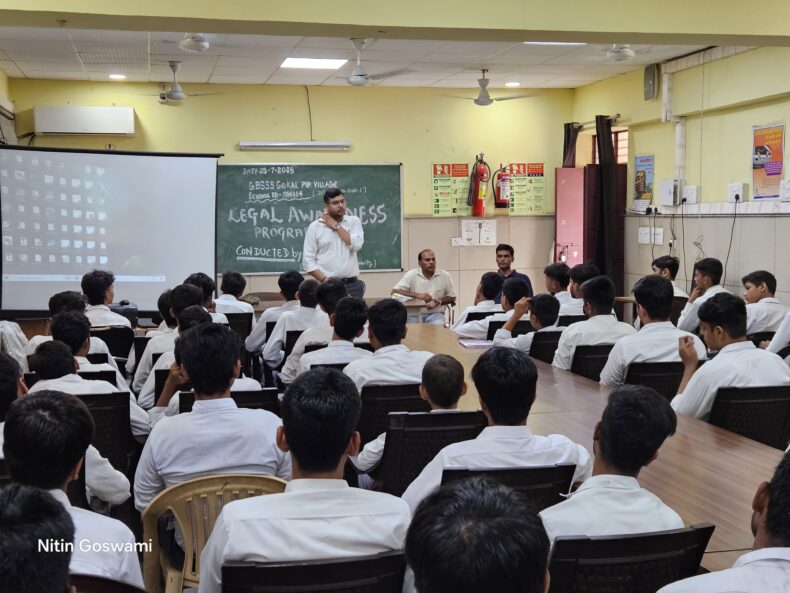 DLSA North East organized an awareness program for students of classes 9th to 12th under the DAWN scheme. The program, held at Govt. Boys Senior Secondary School, Gokalpur Village, focused on “Drug Addiction”.