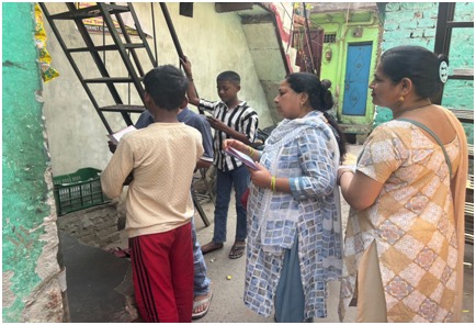 LSA North-East conducted a door-to-door awareness campaign in the areas of Kalandar Colony (slum area) and Old Mustafabad to inform residents about the upcoming Mega Camp