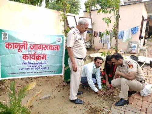 Plantation drive organised by Dlsa NW at Prem Nagar Police Station