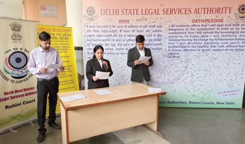 Reading of Preamble in Rohini Court Complex, Delhi