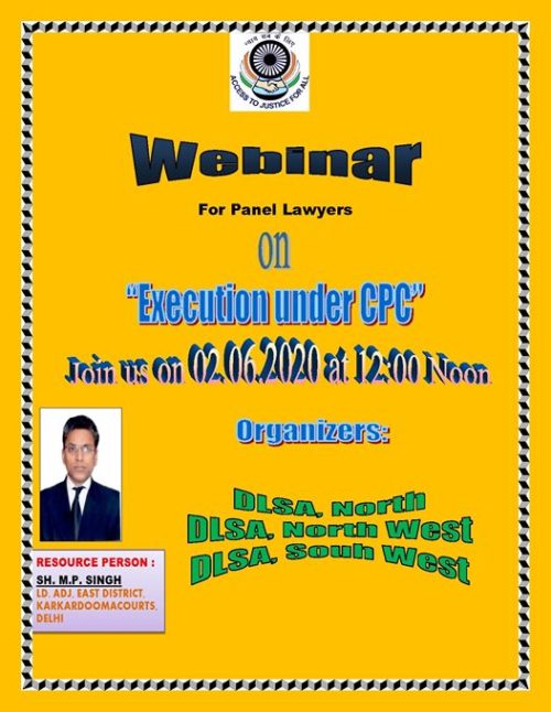 Webinar for Panel lawyers on Execution under CPC