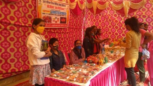 An exhibition-cum-sale of diyas and other Deepawali article was conducted at Sultanpuri Puri