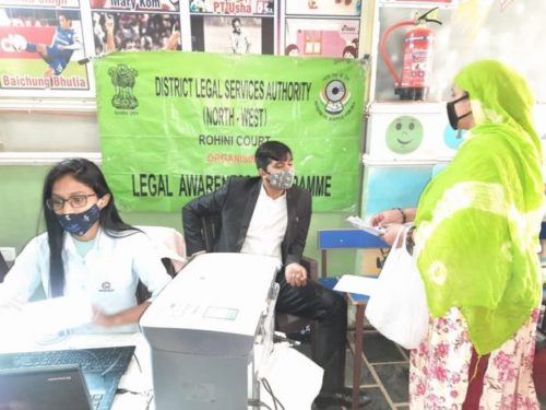 On 22.11.2020 Legal awareness  camp and Aadhar Card Camp organized  by Dlsa North-West -District