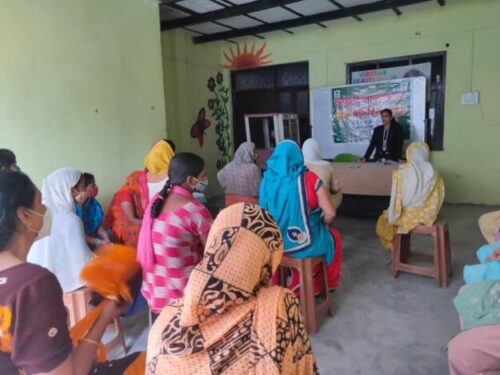 On 28.08.2021. North West District Legal Services Authority organized an awareness program on the topic  “POCSO ACT” for the female residents  of M block Mangolpuri.