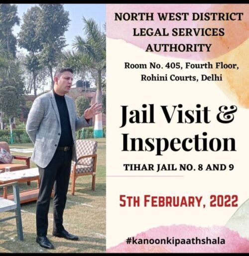 On 05.02.2022, Ld. Secretary, Sh. Abhishek Kumar, visited Tihar Jail for a periodic inspection of the Legal Aid Clinics located in Jail No. 8 and 9.