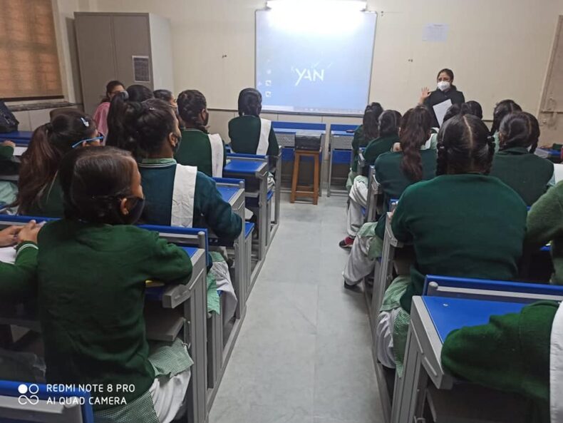 On 07.03.2022 North West District Legal Services Authority North-West District Legal Services Authority  (under the aegis of NALSA & DSLSA) organized a legal literacy programme for the students of Sarvodaya Kanya Vidyalaya Q block, Mangolpuri, on the topic “Law related to women and free legal aid”