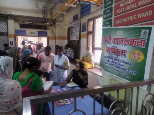 On 07.04.2022, on the occasion of the World Health Day a free legal services helpdesk was set up at Sanjay Gandhi Memorial Hospital, Mangolpuri.