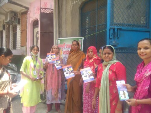 on 08.05.2022 DLSA North-West organized a programme on  the topic “Govt. Social Welfare Schemes for women” at Aman Vihar,