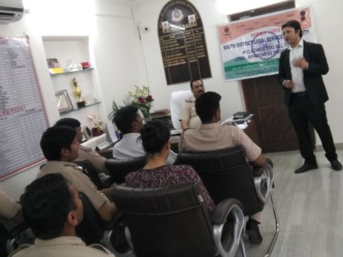 DLSA (SOUTH) ORGANIZED LEGAL LITERACY CLASSES AT POLICE STATION: NEB SARAI ON 30.03.2017