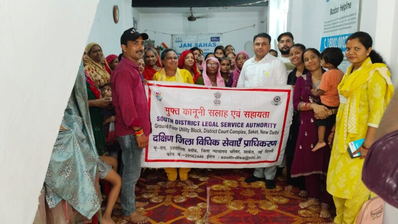 South DLSA association with Jan Sahas NGO was organized a legal awareness session  for unorganized workers on the topic “Minimum Wages Act, 1948 and Other Laws Related to Labourers in India, on 27.08.2025