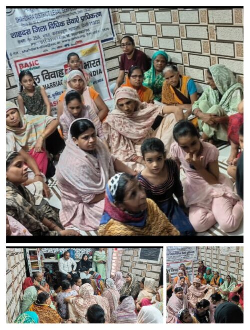 Legal awareness session at Seemapuri, Slum area on 20.07.2024 on the topic Domestic Violence Act