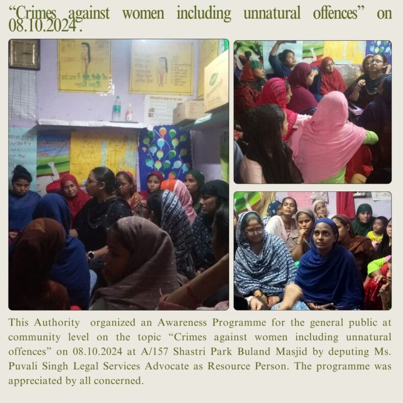 Awareness Programme on the topic “Crimes against women including unnatural offences” on 08.10.2024