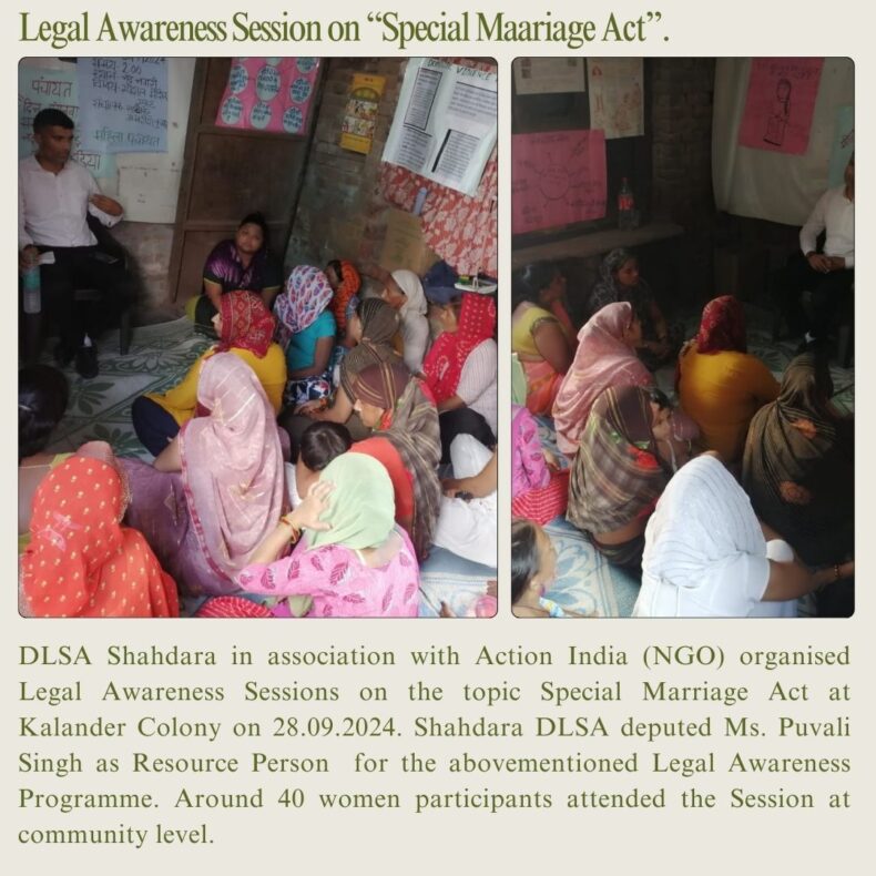 Legal Awareness Session on “Special Marriage Act”