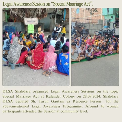 Legal Awareness Session on “Special Marriage Act”