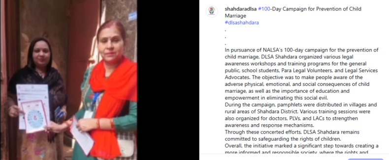 100-Days campaign for Prevention of Child Marriage
