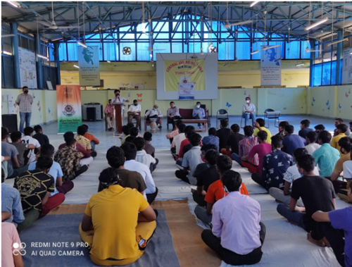 West district orgranized awarenes programe on the topic ” How to relieve from mental stress” on the occasion of “World Mental Health Day” at Tihar Jail No. 5