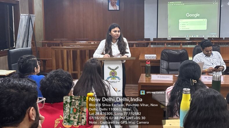 Ms. Rinku Parewa, Panel Advocate with the West District Legal Services Authority (DLSA), Tis Hazari Courts, conducted a legal awareness session at Bhartiya Vidya Peeth Deemed University on 16th July 2025 on the topic of “Creating Awareness Regarding the Functioning of DLSA.” The session aimed to familiarize students with the role, objectives, and functioning of the Legal Services Authorities at the district level. Ms. Parewa highlighted the various services provided by the DLSA, including free legal aid, compensation to victims under Delhi victim compensation scheme 2018, legal literacy initiatives, and support for marginalized sections of society. The interactive session also focused on how law students and future legal professionals can contribute to the mission of access to justice. The event served as an important step in sensitizing youth about their legal rights and responsibilities, while encouraging active participation in legal aid and justice delivery mechanisms.