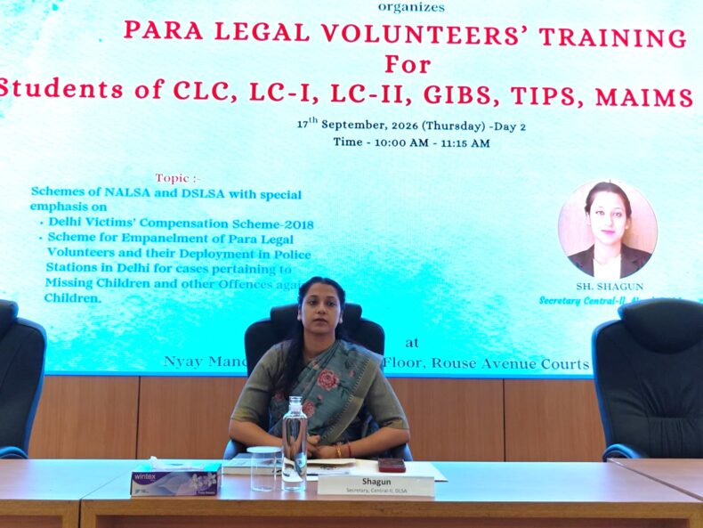 Para Legal Volunteers’ Training For Student of CLC, LC-I, GIBS, TIPS, MAIMS, NLUD On 16.09.2026 (Day-2)