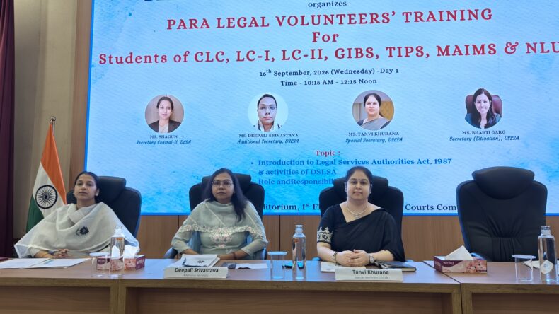Para Legal Volunteers’ Training For Student of CLC, LC-I, GIBS, TIPS, MAIMS, NLUD On 16.09.2026 (Day-1)